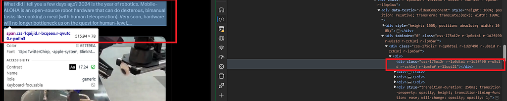 Finding XPath — Screenshot by author