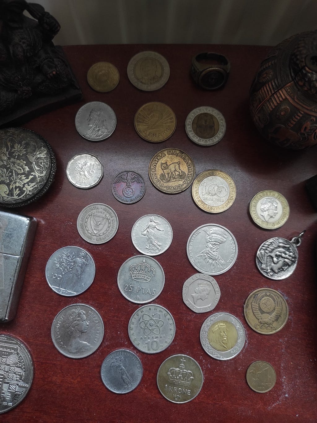Antique coins — Photograph by author