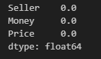 Output of NaN search — Screenshot by author